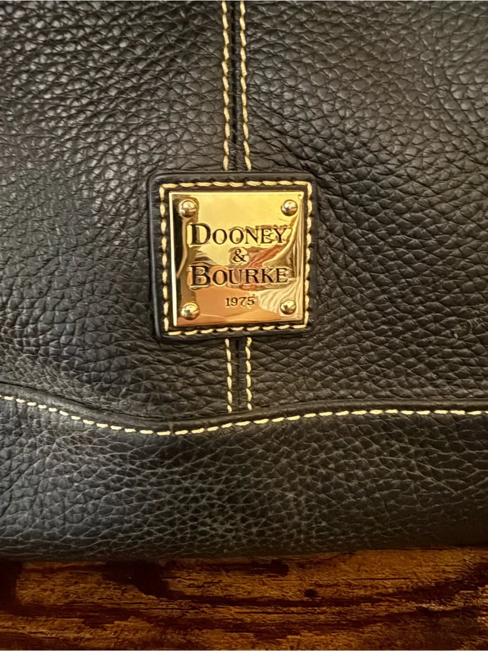 Dooney & Bourke Black Pebbled Leather Hobo Shoulder Bag – Red Lining